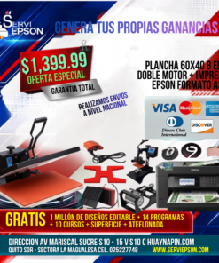 PLANCHA 60X40 8 EN 1 DOBLE MOTOR + IMPRESORA EPSON FORMATO A3