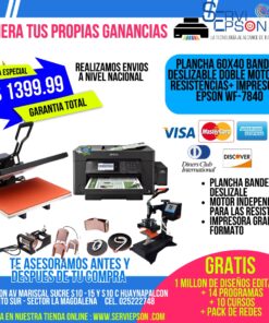 PLANCHA 60X40 8 EN 1 DOBLE MOTOR + IMPRESORA EPSON FORMATO A3