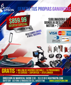 SUBLIMADORA 60X40 BANDEJA DESLIZABLE CON CONTROL DE TIEMPO Y TEMPERATURA DOBLE MOTOR + 7 RESISTENCIAS