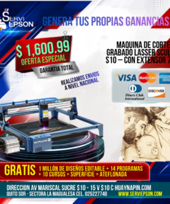 MAQUINA DE CORTE Y GRABADO LASSER SCULPFUN S10 - CON EXTENSOR 70X40