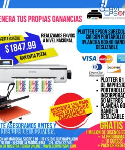 *PLOTTER PARA SUBLIMACION T3170 + SUBLIMADORA 60X40 CONTROL DE TIEMPO Y TEMPERATURA*