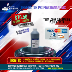 TINTA LOCOR SUBLIMACION PLOTER T3170