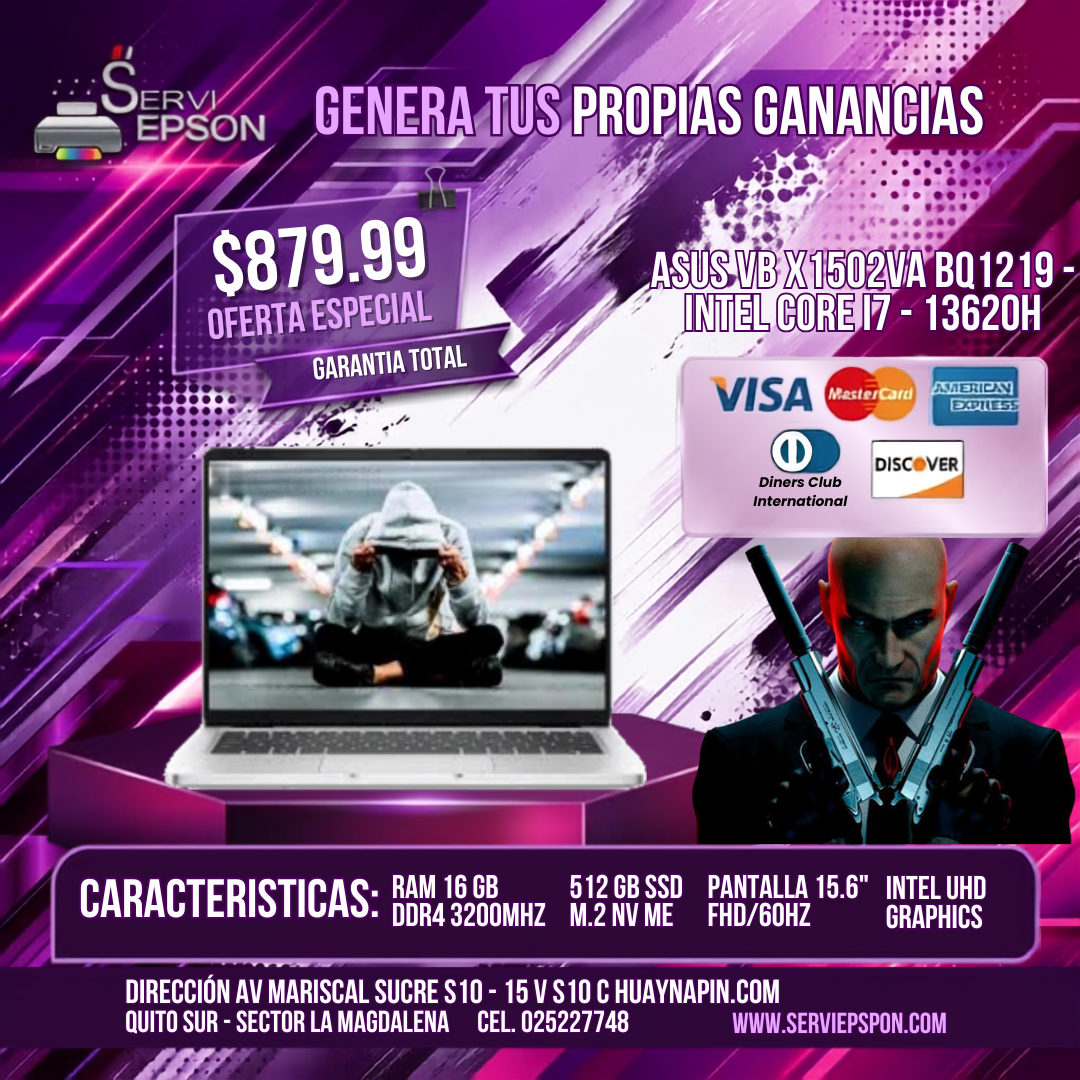 asus vb x1502va bq1219 - intel core i7 - 13620h