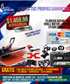 PLANCHA 60X40 10 EN 1 DOBLE MOTOR + IMPRESORA EPSON FORMATO A3*